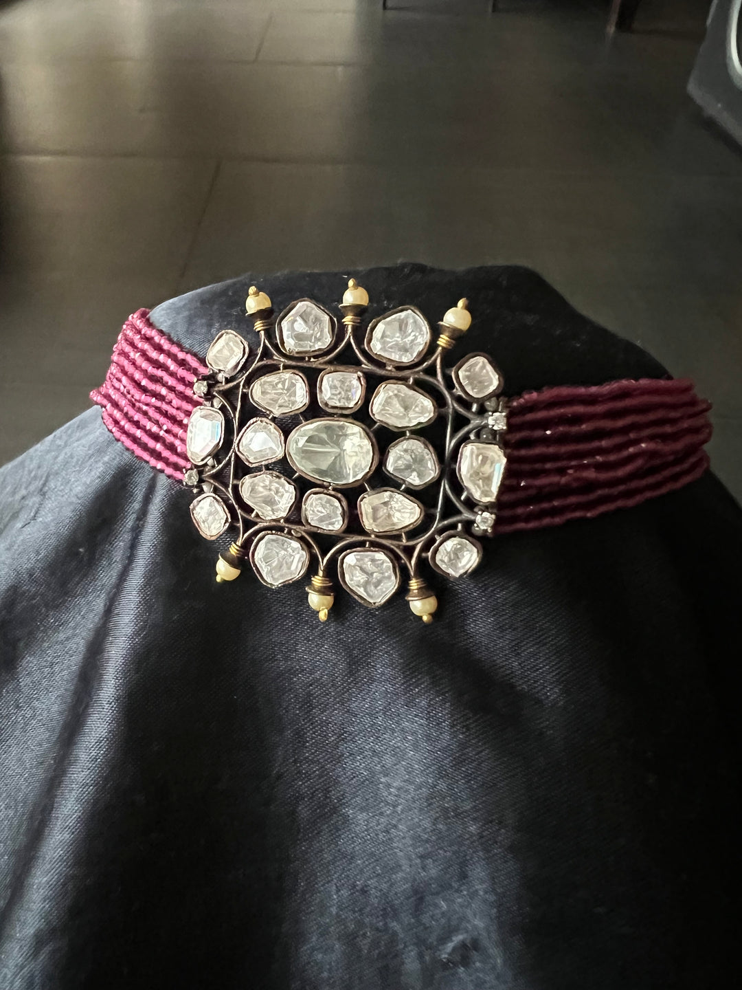 Victorian Kundan Choker with Earrings