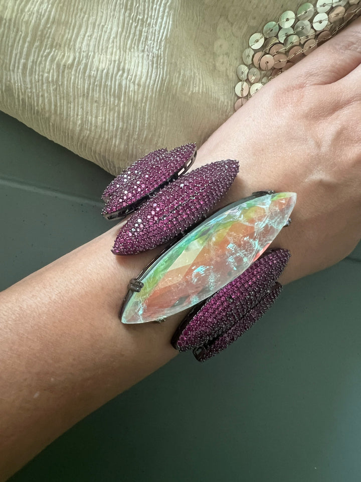 Bold Designer Austrian Crystal Bracelet | SHIVKA