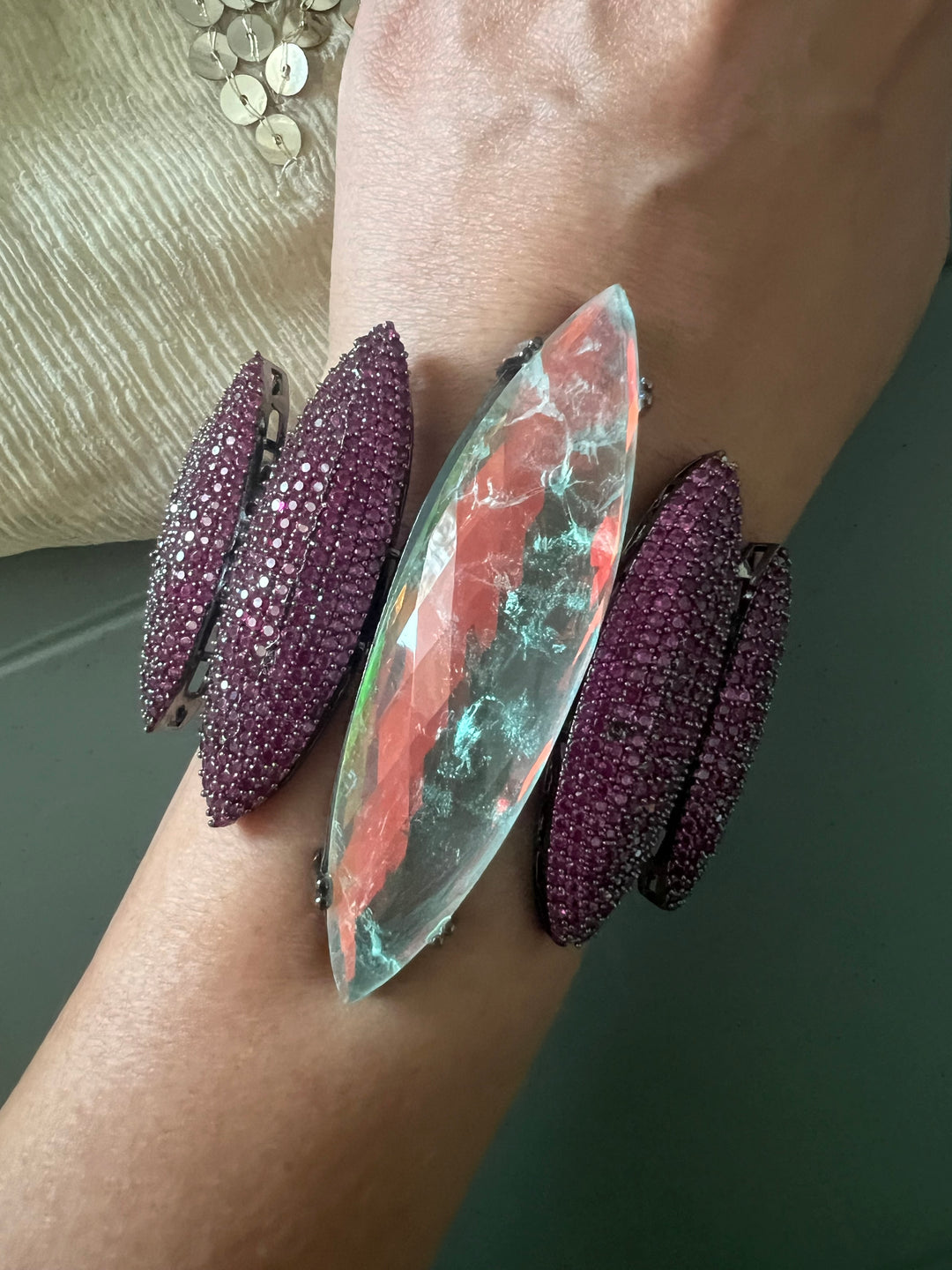 Bold Designer Austrian Crystal Bracelet | SHIVKA