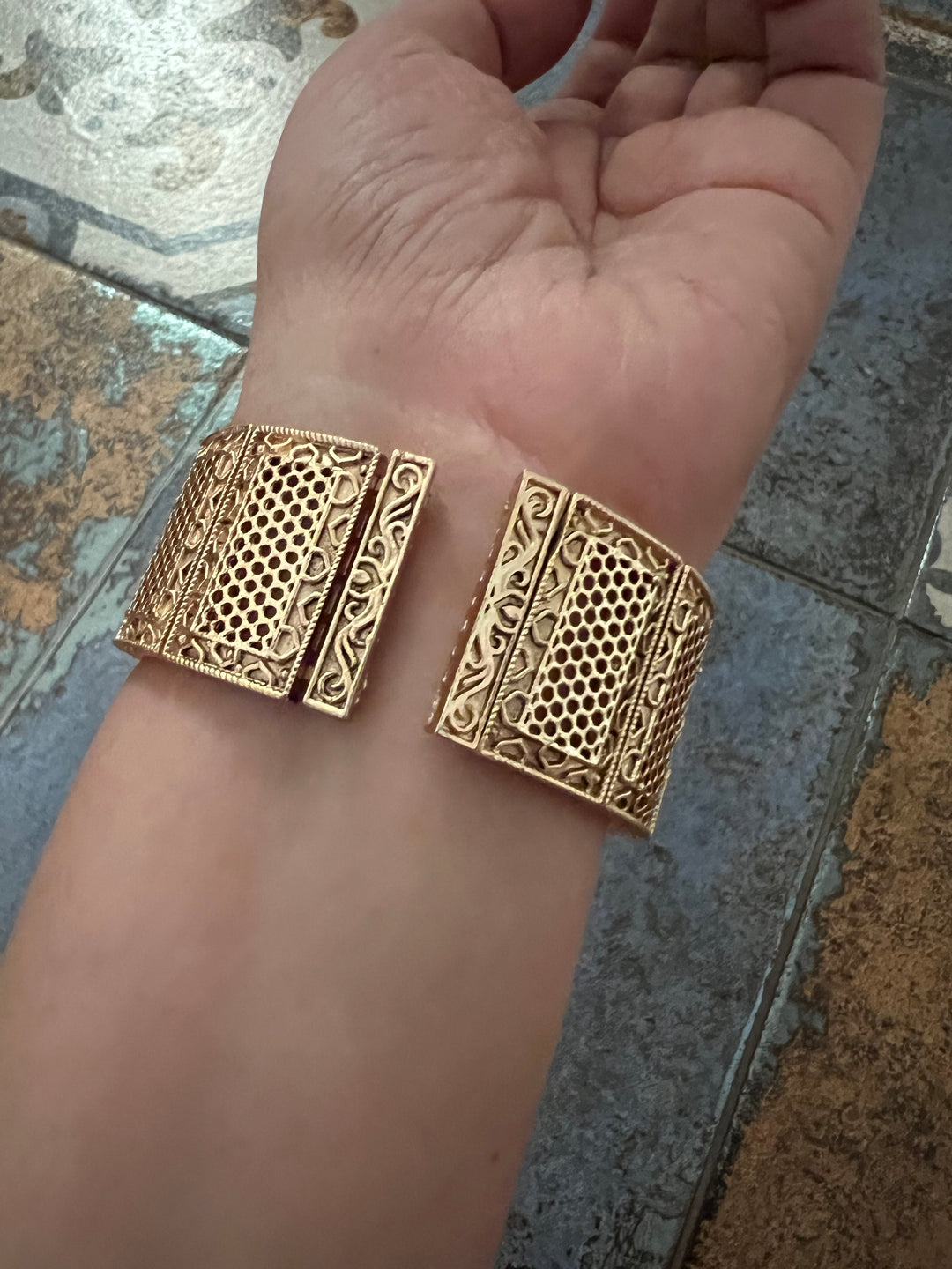 Antique Kundan Stretchable Kada