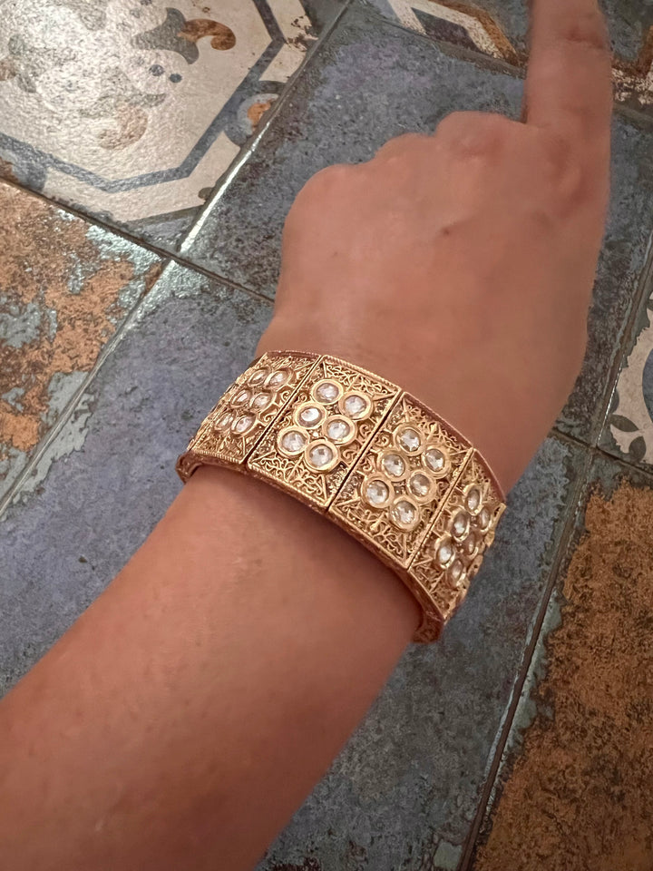 Antique Kundan Stretchable Kada