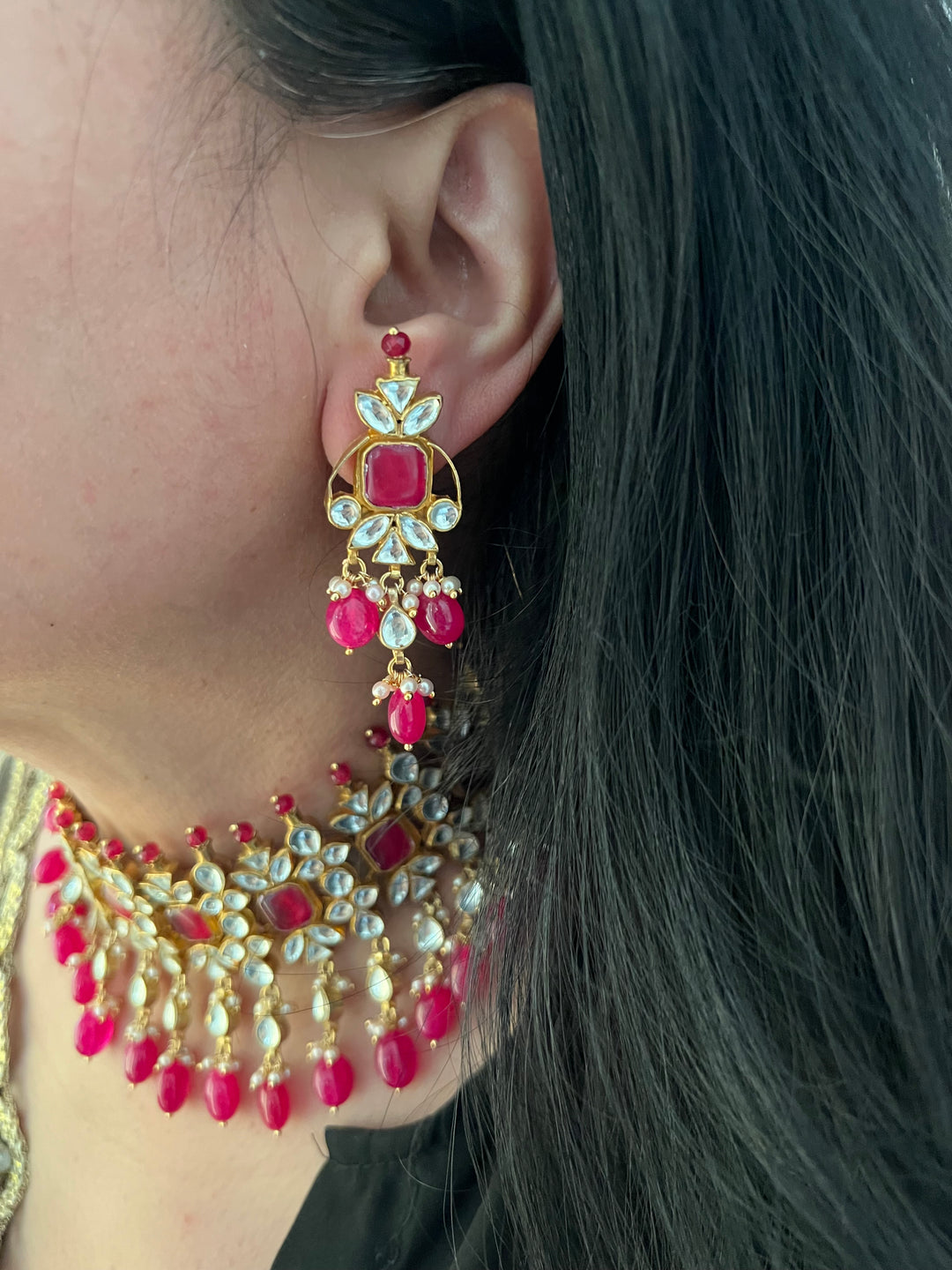 Gorgeous Pachi Kundan Choker with Earrings