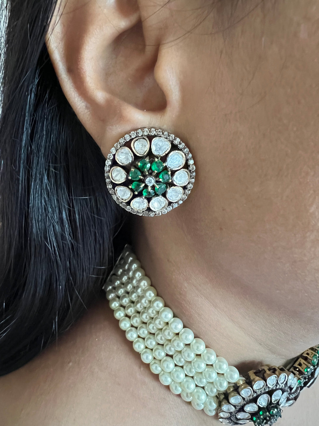 Victorian Kundan Choker with Earrings