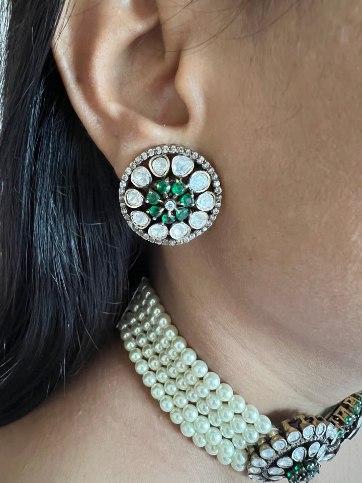 Victorian Kundan Choker with Earrings