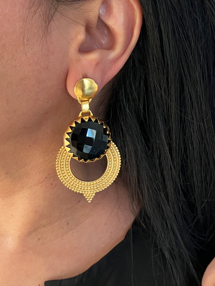 Black Onyx Statement Earrings