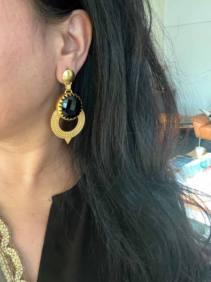 Black Onyx Statement Earrings