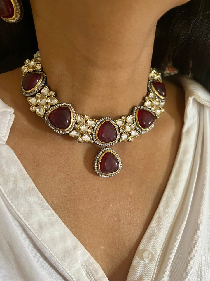 Victorian Necklace with Earrings/ Indian Jewellery