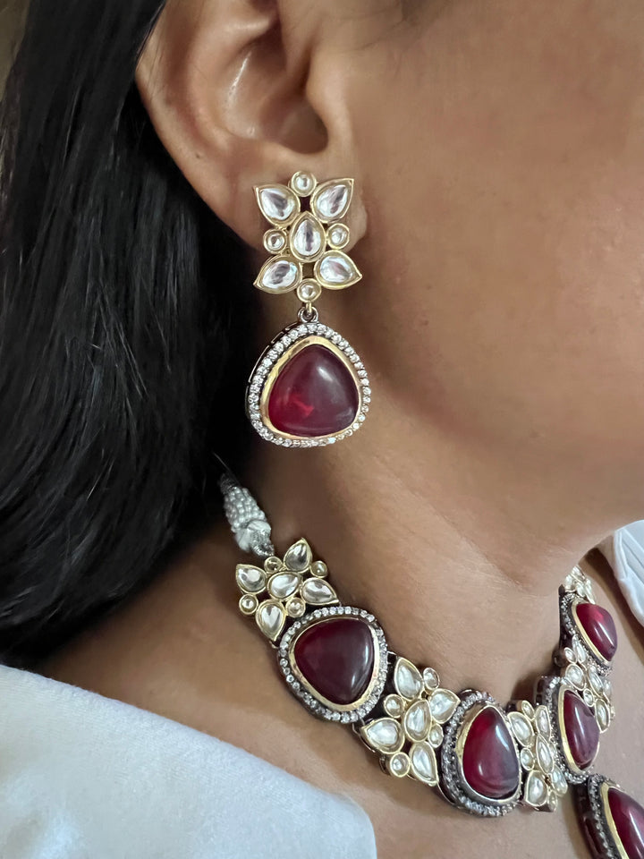 Victorian Necklace with Earrings/ Indian Jewellery