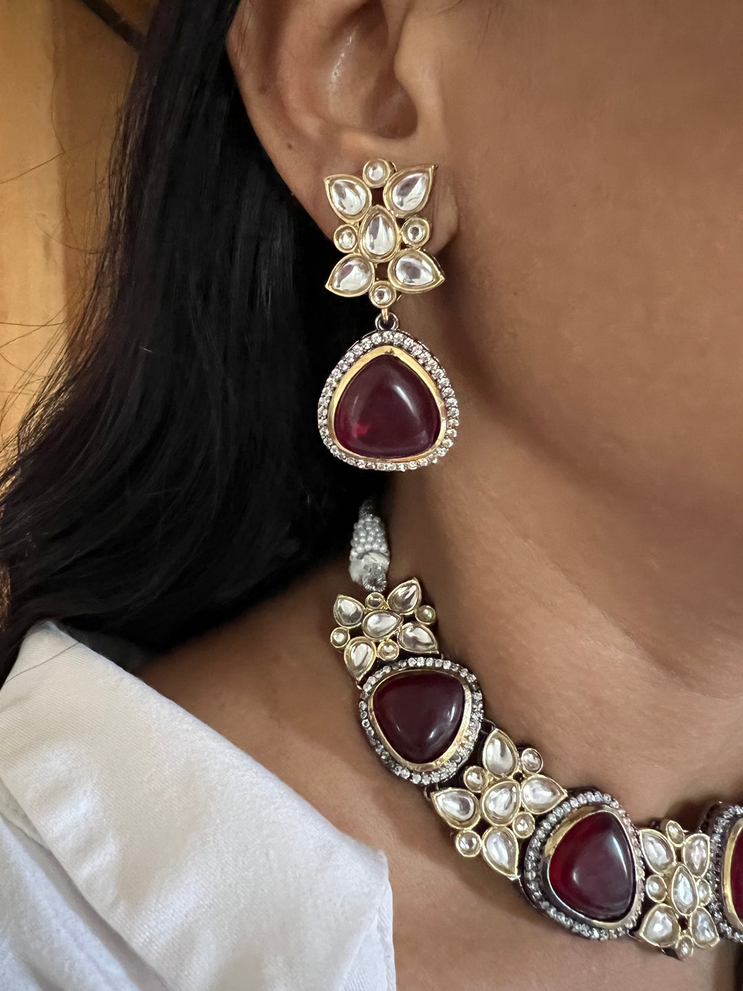 Victorian Necklace with Earrings/ Indian Jewellery