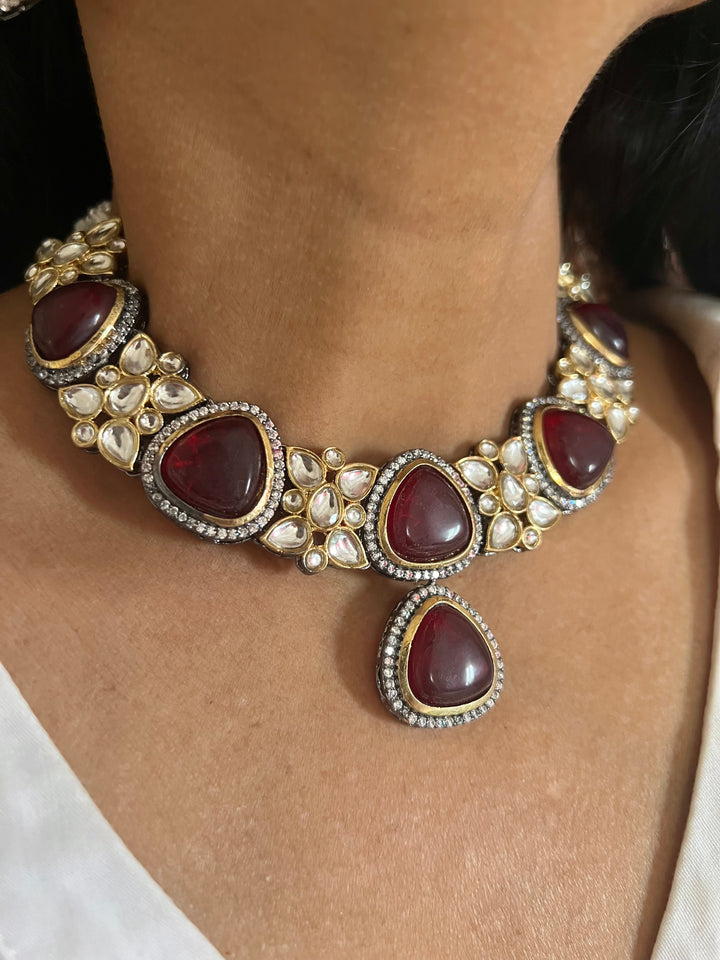 Victorian Necklace with Earrings/ Indian Jewellery
