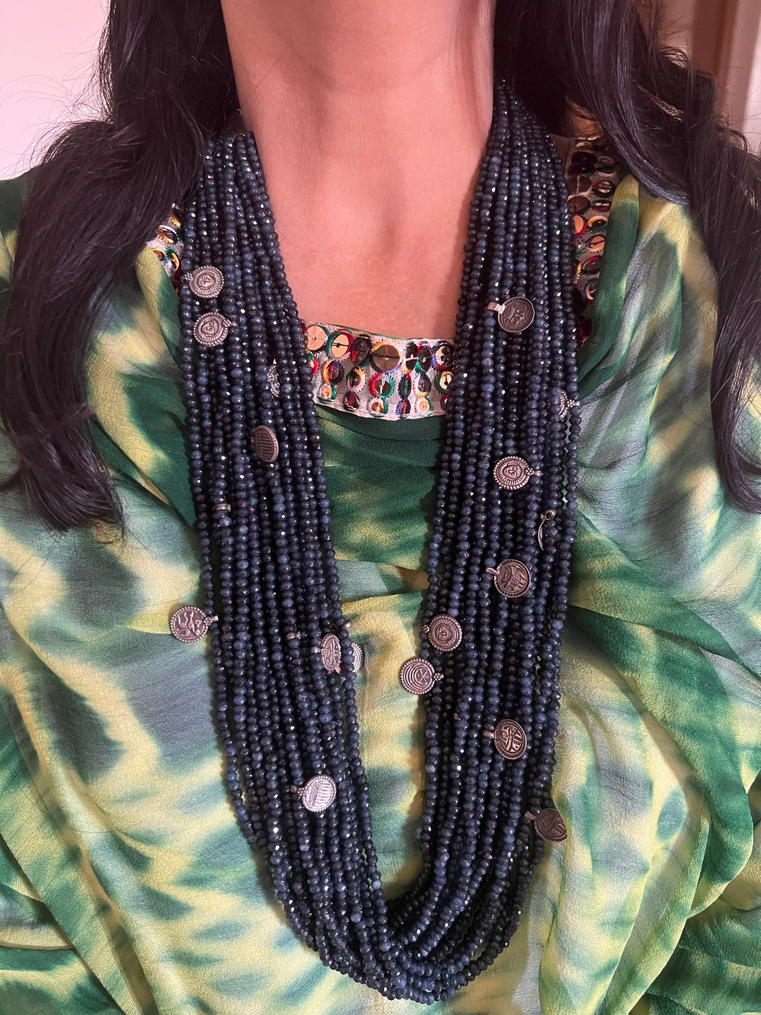 Royal Elegance: Designer Blue Onyx Statement Necklace