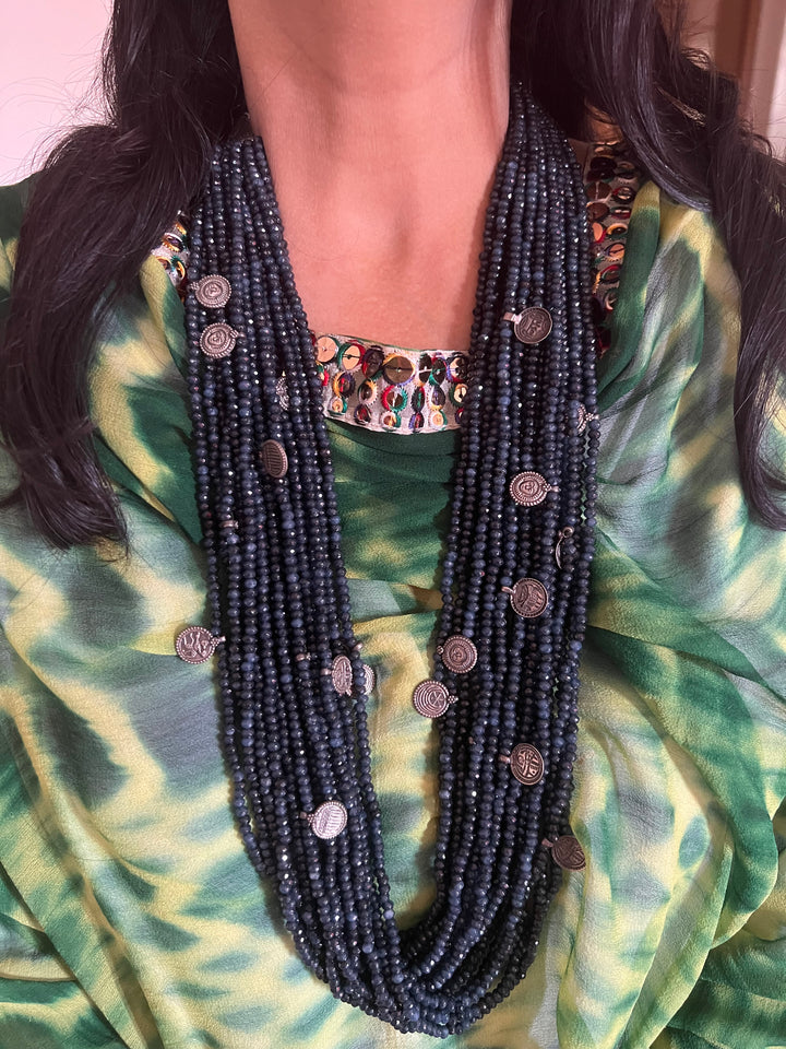 Royal Elegance: Designer Blue Onyx Statement Necklace