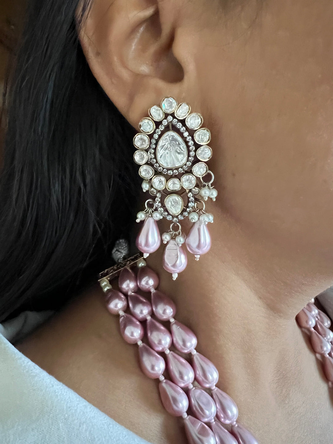 Victorian Kundan Necklace with Earrings