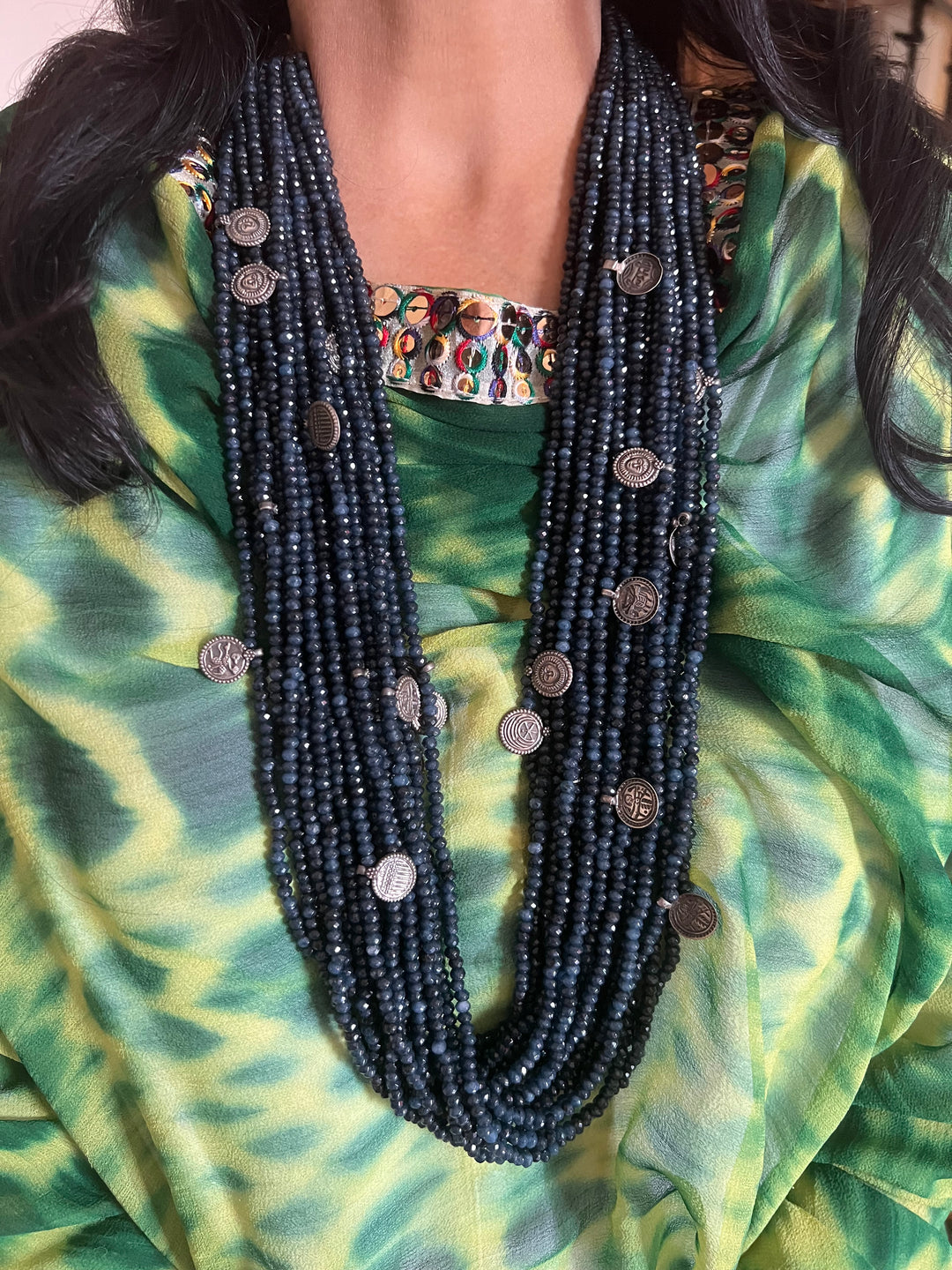 Royal Elegance: Designer Blue Onyx Statement Necklace