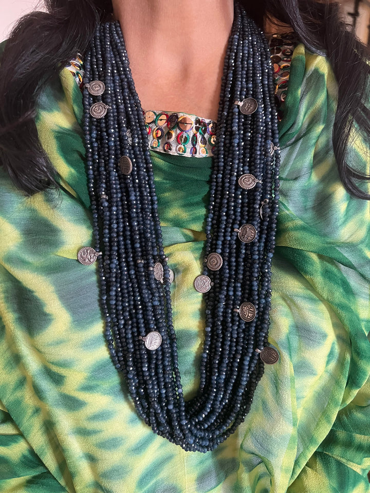 Royal Elegance: Designer Blue Onyx Statement Necklace
