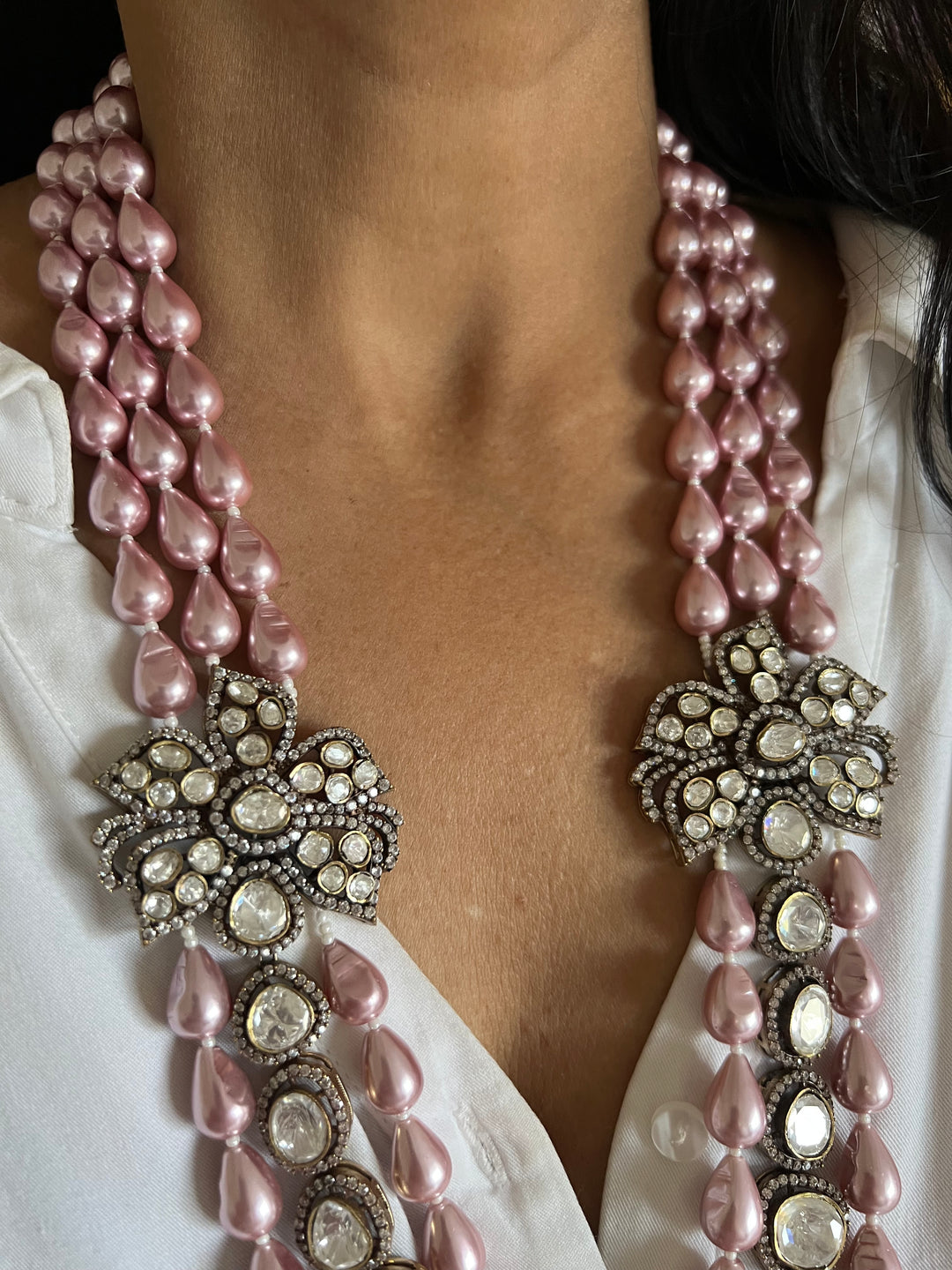 Victorian Kundan Necklace with Earrings