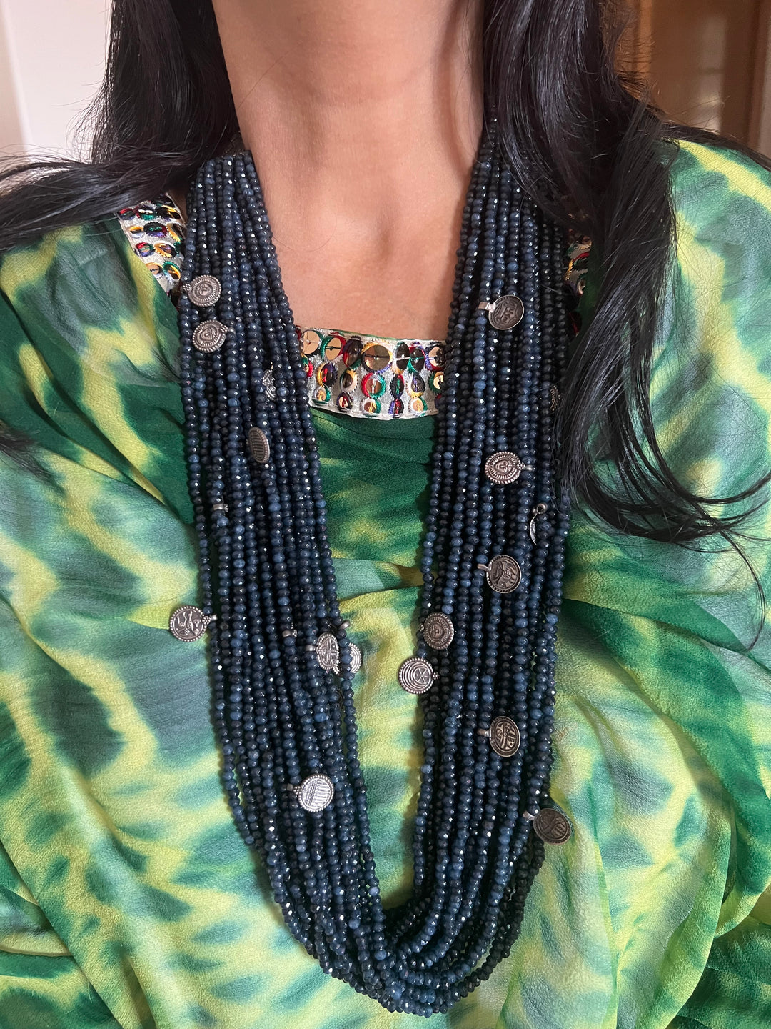 Royal Elegance: Designer Blue Onyx Statement Necklace