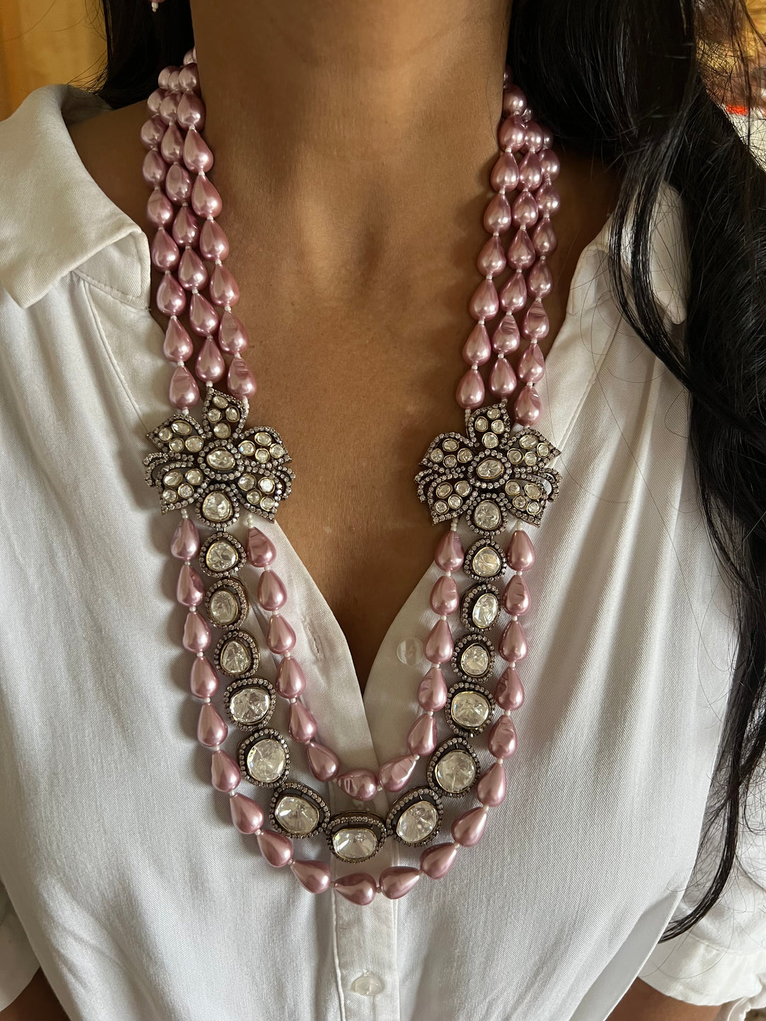 Victorian Kundan Necklace with Earrings