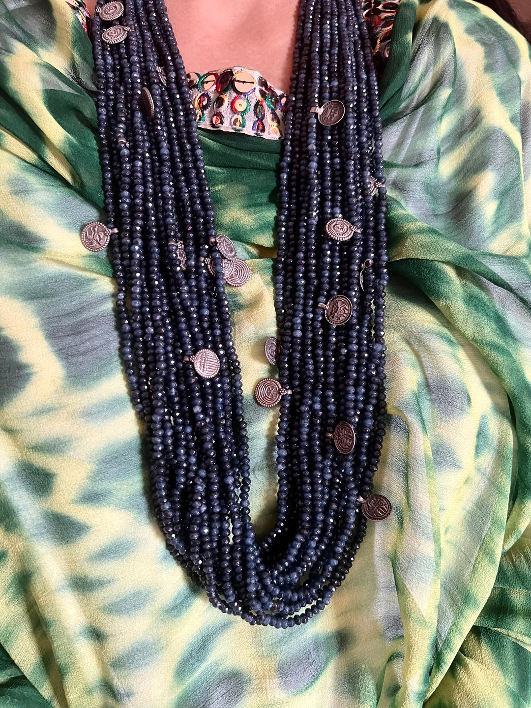 Royal Elegance: Designer Blue Onyx Statement Necklace