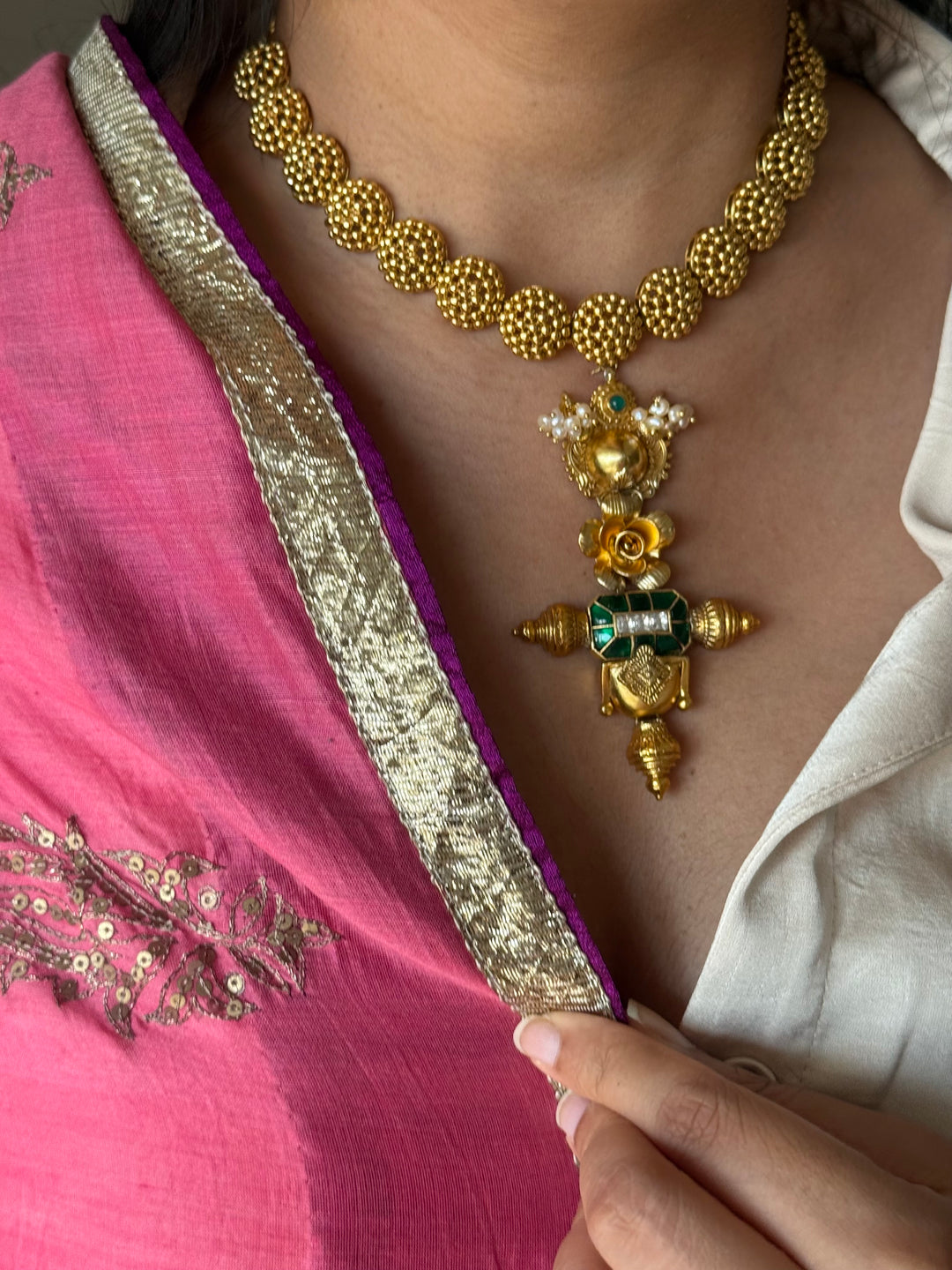 Handmade 925 Silver Fusion Necklace Set | SHIVKA