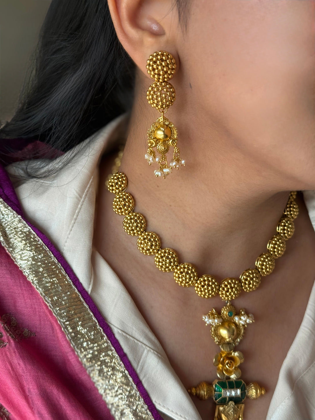 Handmade 925 Silver Fusion Necklace Set | SHIVKA