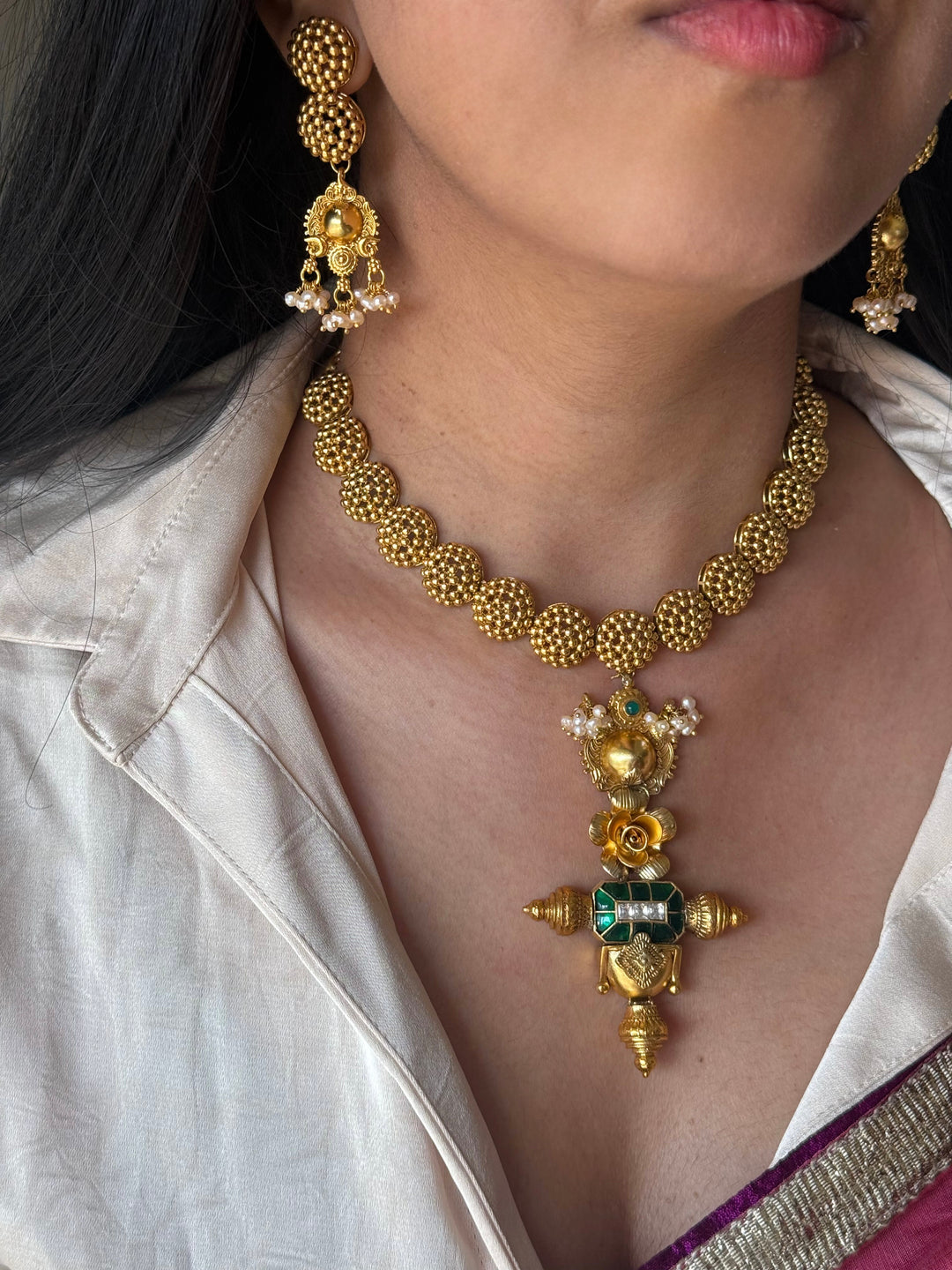 Handmade 925 Silver Fusion Necklace Set | SHIVKA