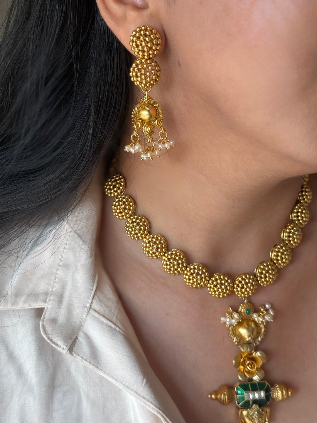 Handmade 925 Silver Fusion Necklace Set | SHIVKA