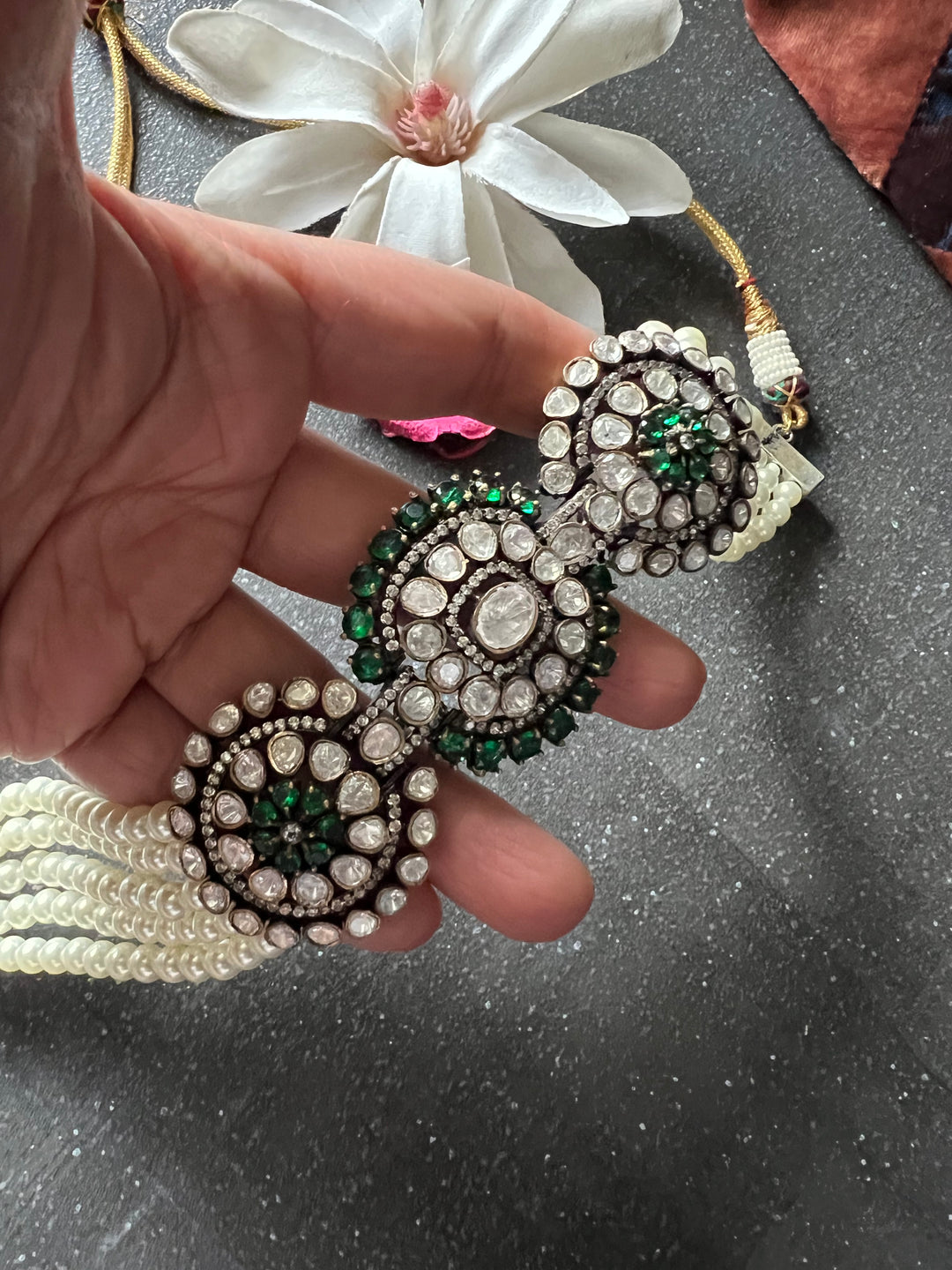 Victorian Kundan Choker with Earrings