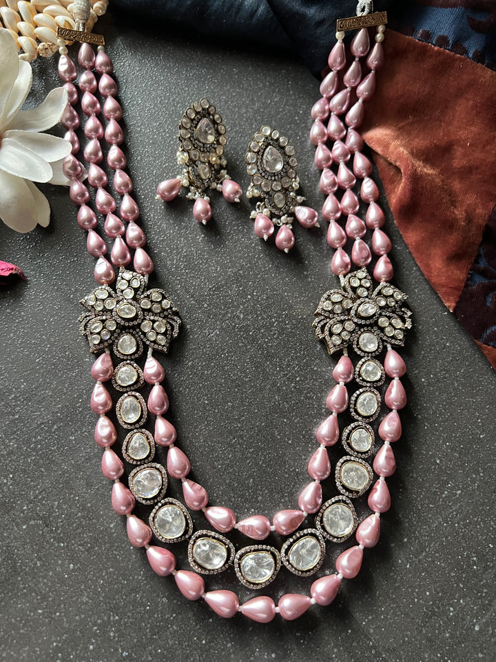 Victorian Kundan Necklace with Earrings