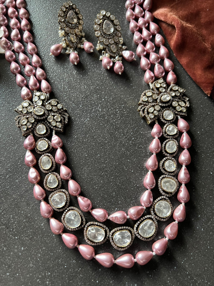 Victorian Kundan Necklace with Earrings