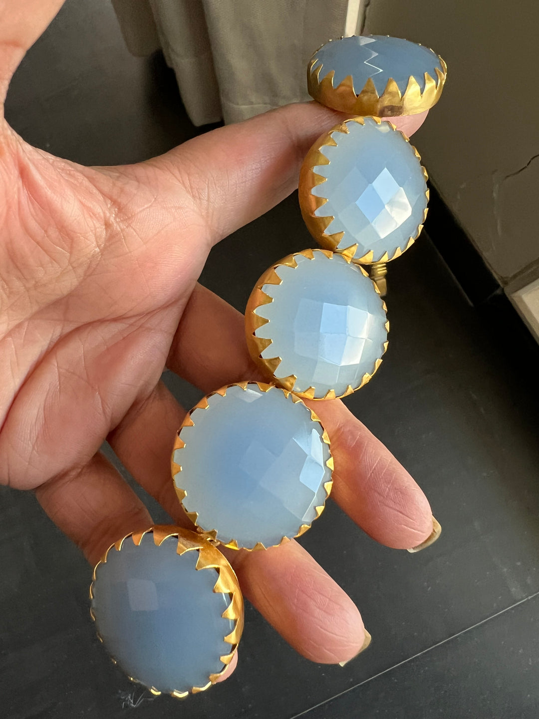 Statement Aqua Chalcedony Short Necklace