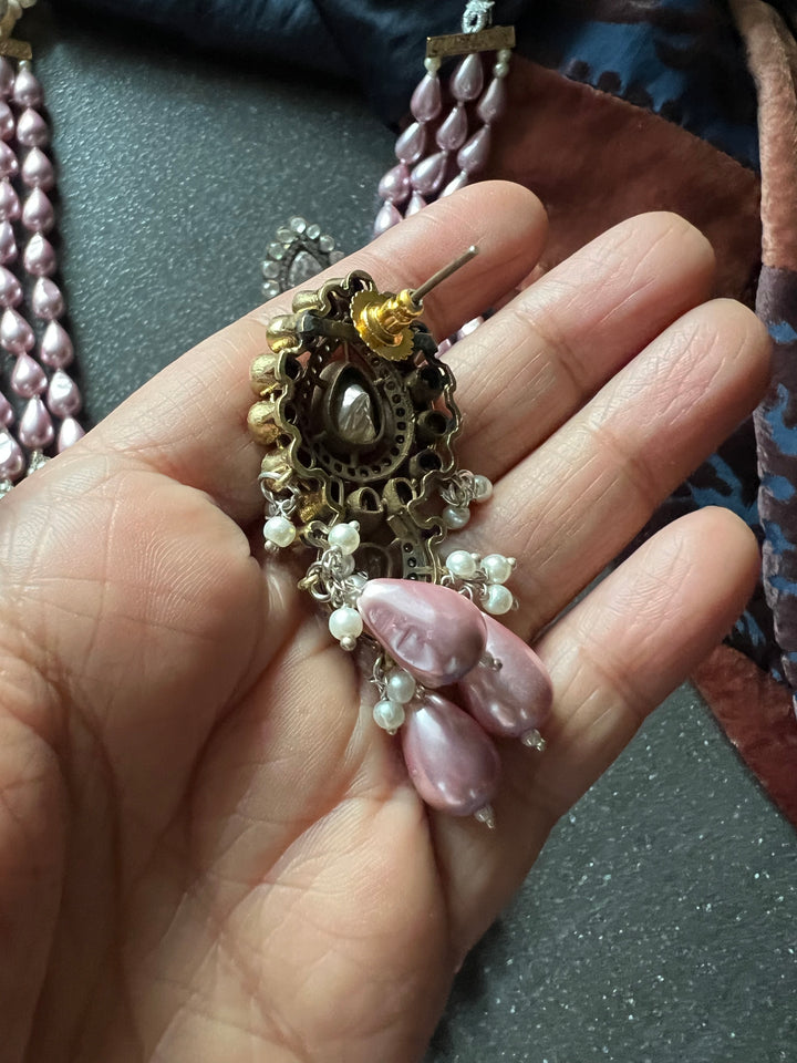 Victorian Kundan Necklace with Earrings