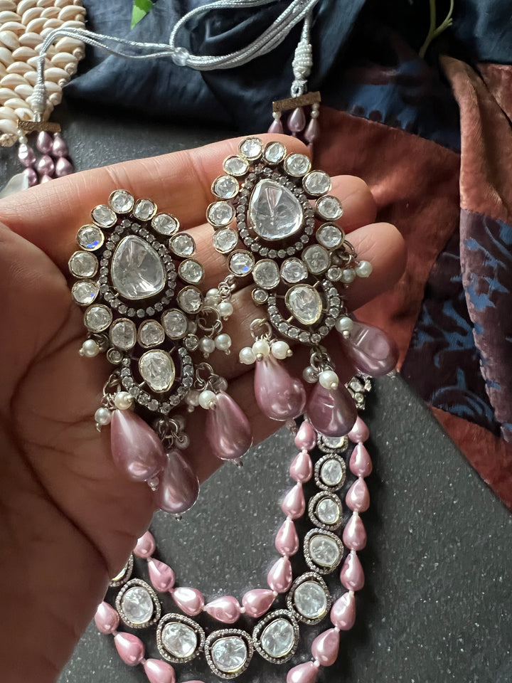 Victorian Kundan Necklace with Earrings