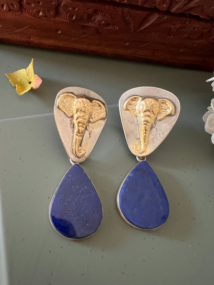 Pure 925 Silver Dual Tone Earrings