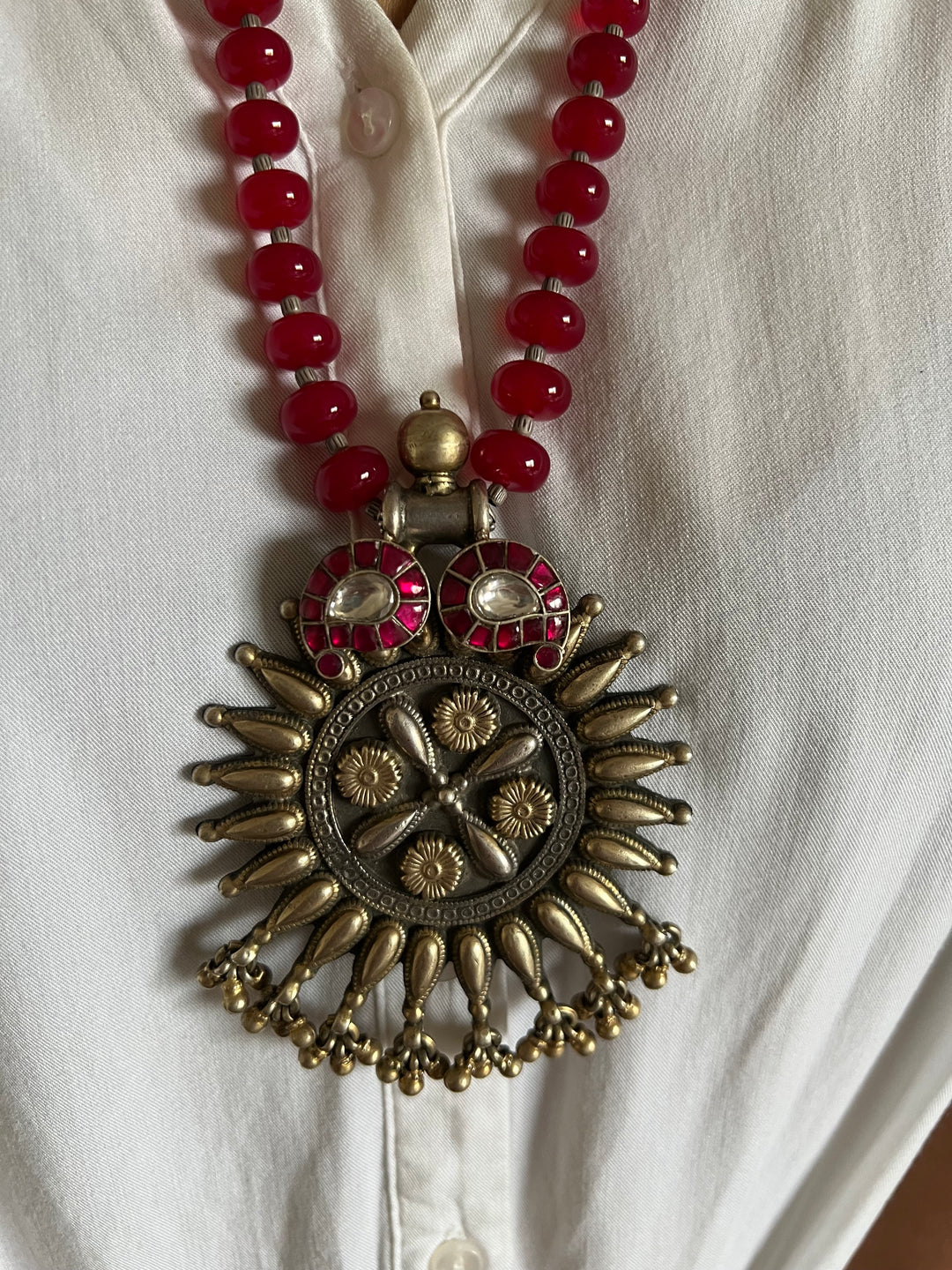 Red Onyx Pure 925 Silver Pendant Necklace