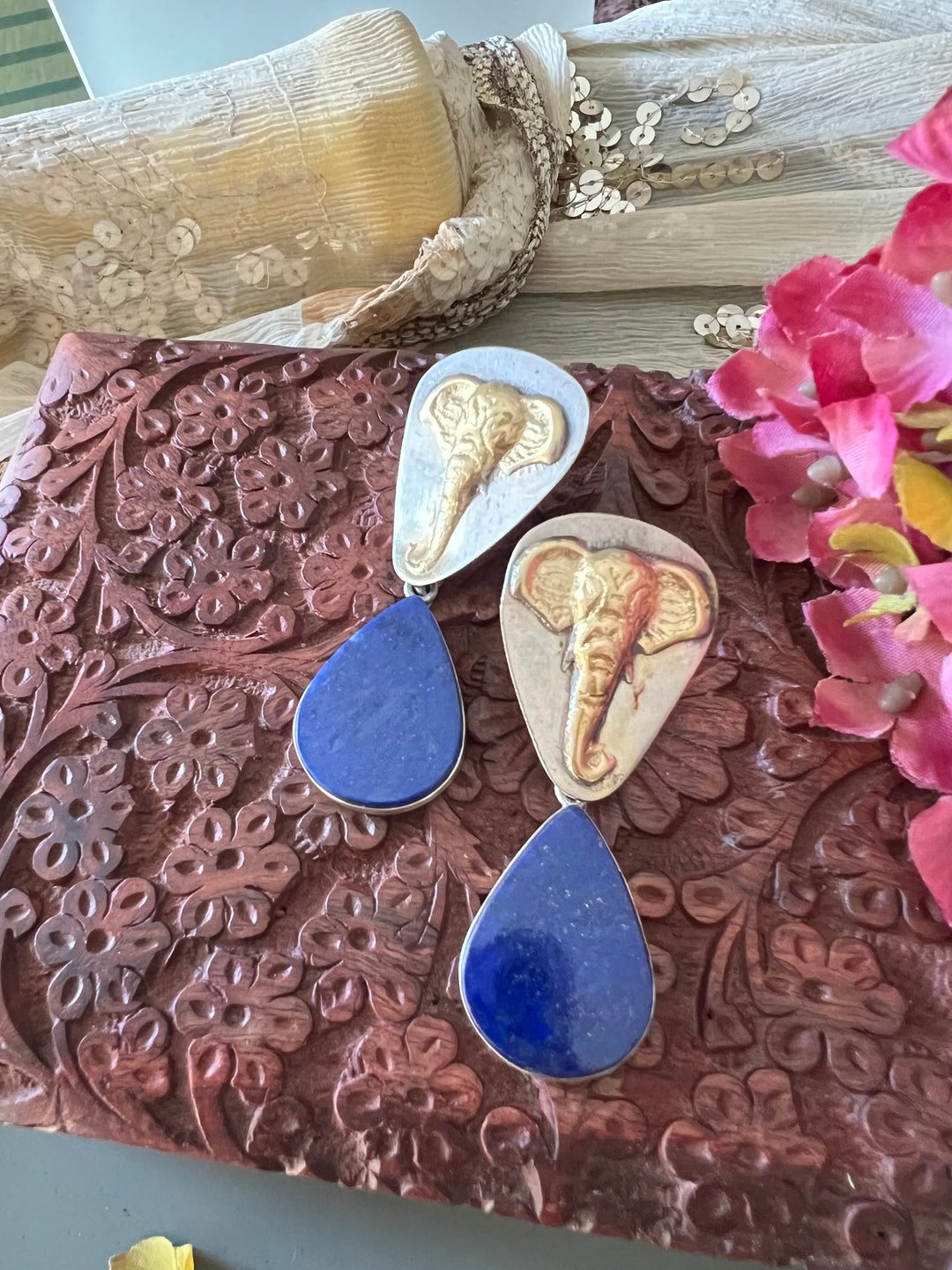 Pure 925 Silver Dual Tone Earrings