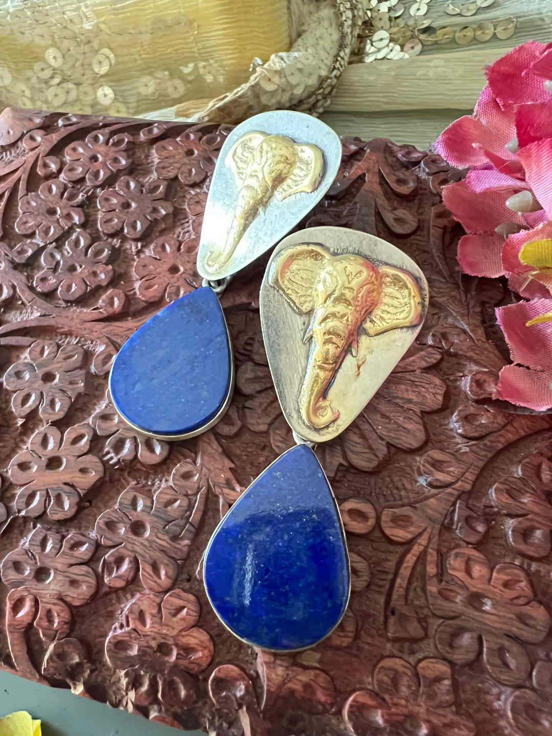 Pure 925 Silver Dual Tone Earrings