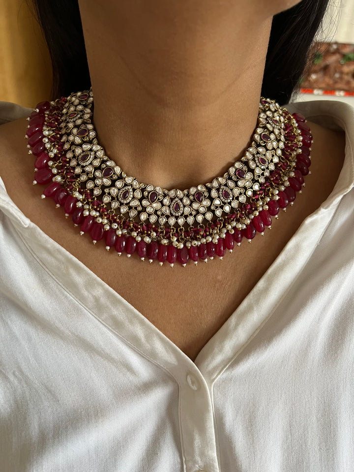 Victorian Kundan Necklace with Earrings