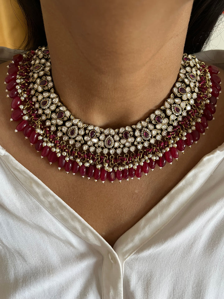 Victorian Kundan Necklace with Earrings