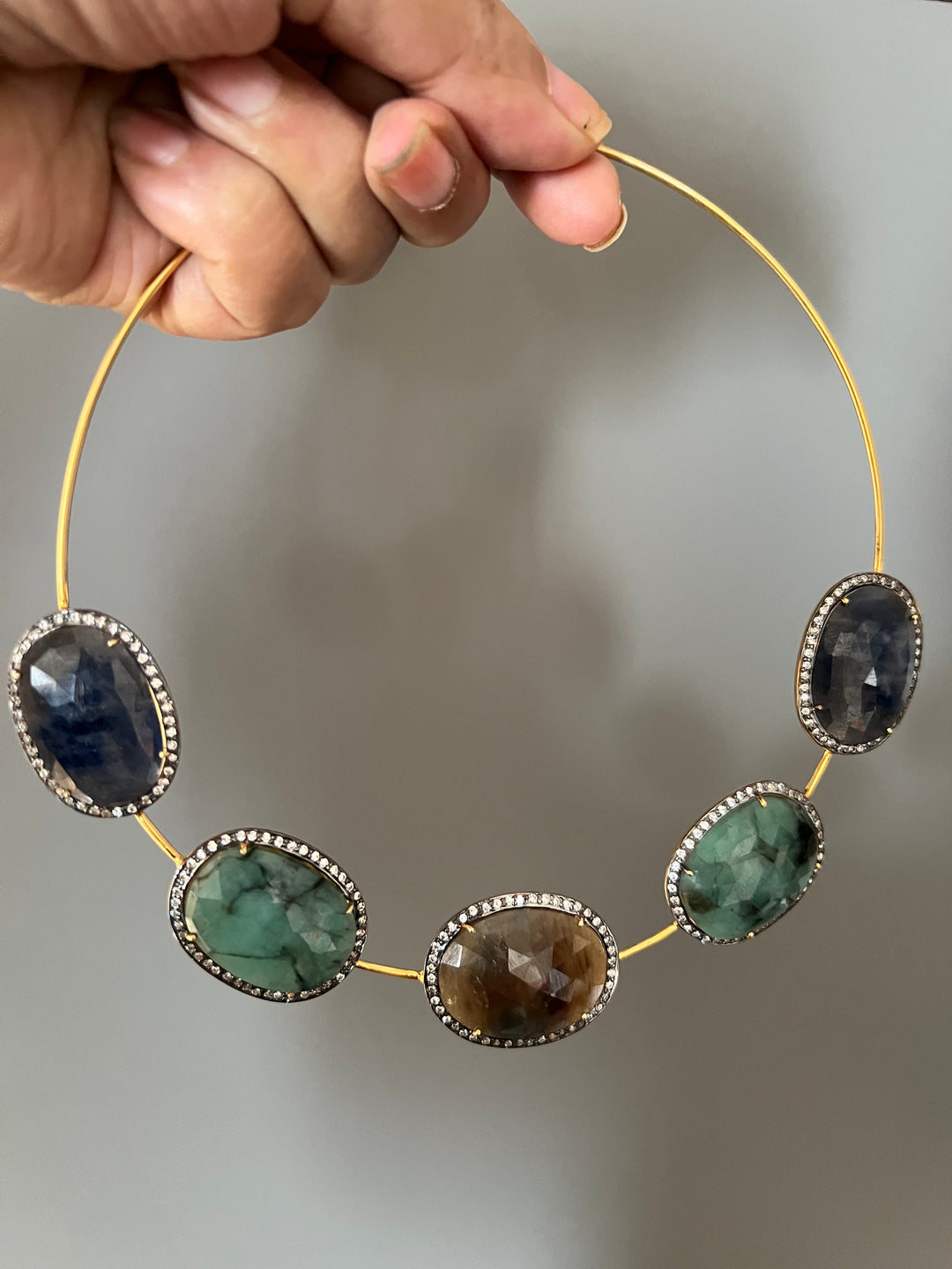 Multi Sapphire Silver Necklace Set - Unmatched Quality and Style