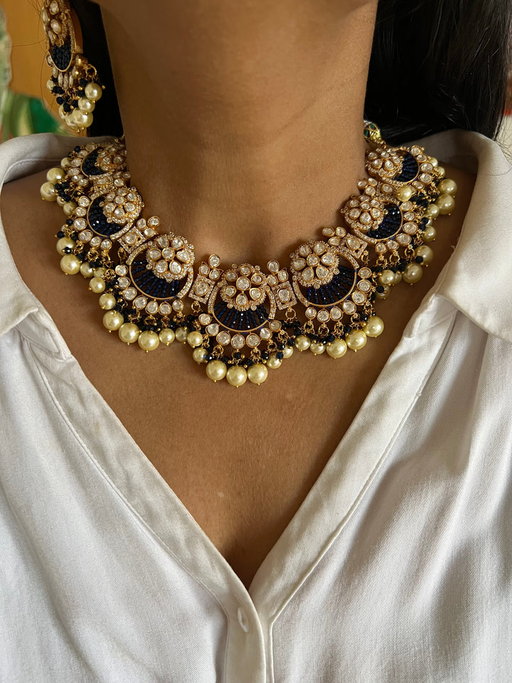Victorian Kundan Necklace with Earrings