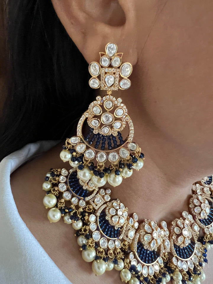 Victorian Kundan Necklace with Earrings