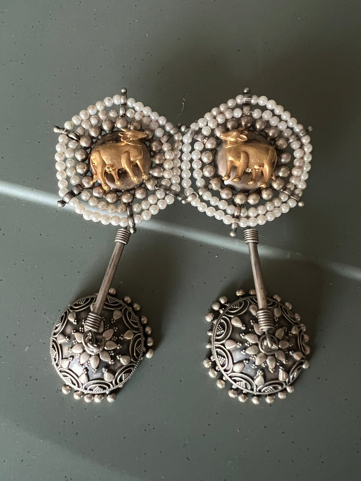 Scintillating Pure Silver 925 Kundan Stud Earrings