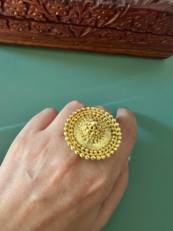 Gold Tone Ring - Perfect for Destination Weddings, Gold Replica