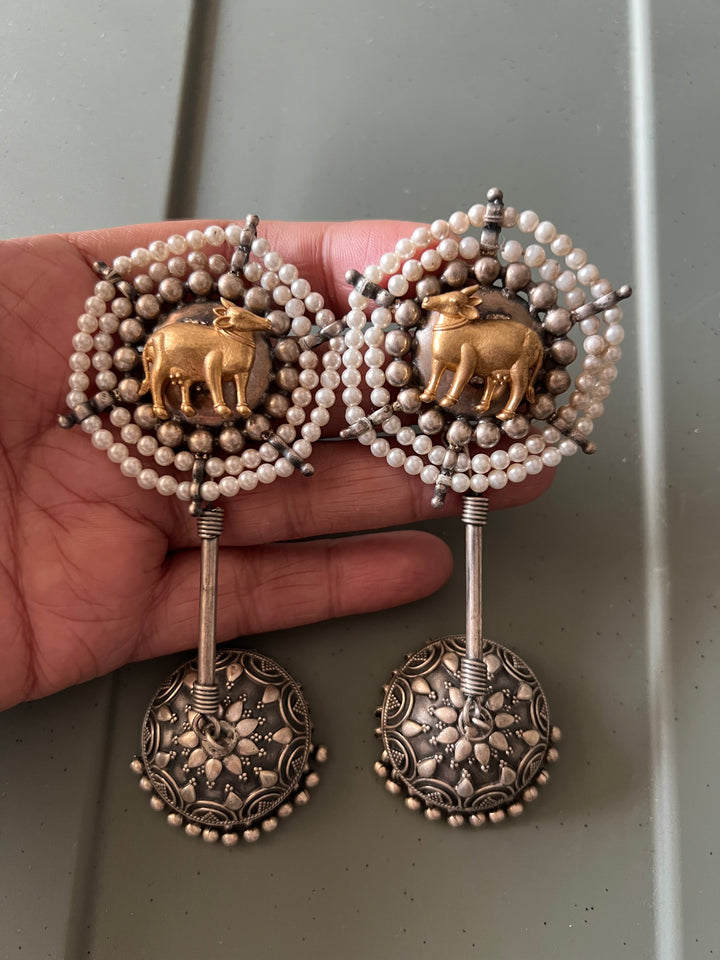 Scintillating Pure Silver 925 Kundan Stud Earrings