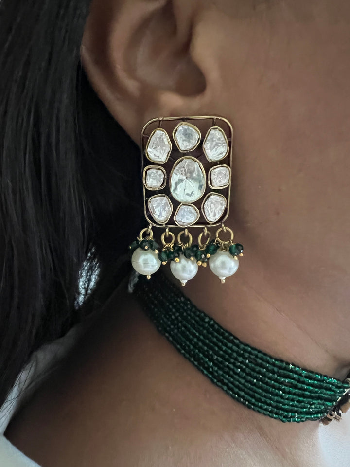 Victorian Kundan Choker with Earrings