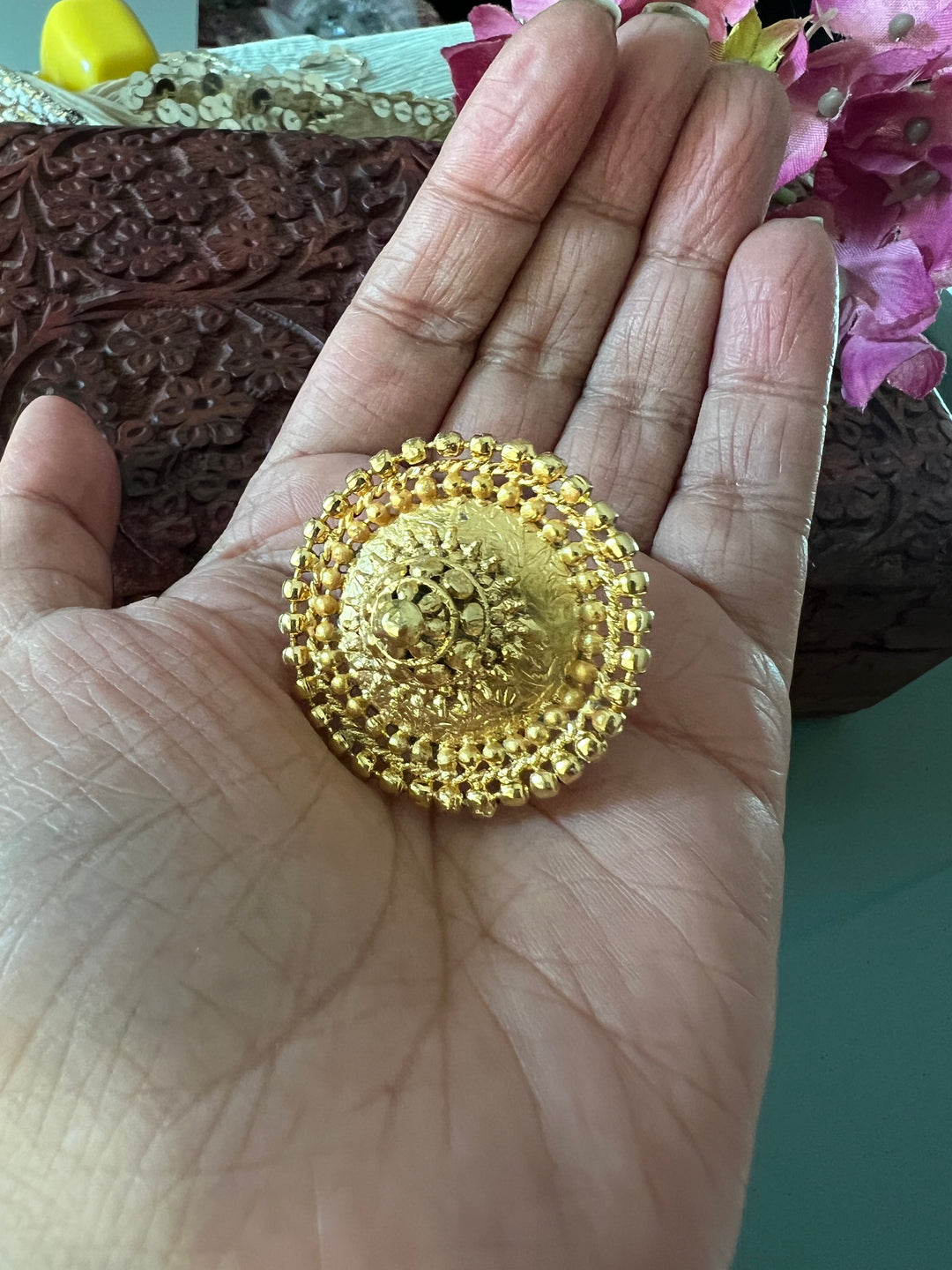 Gold Tone Ring - Perfect for Destination Weddings, Gold Replica