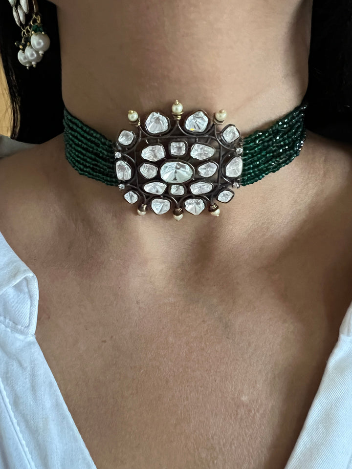 Victorian Kundan Choker with Earrings