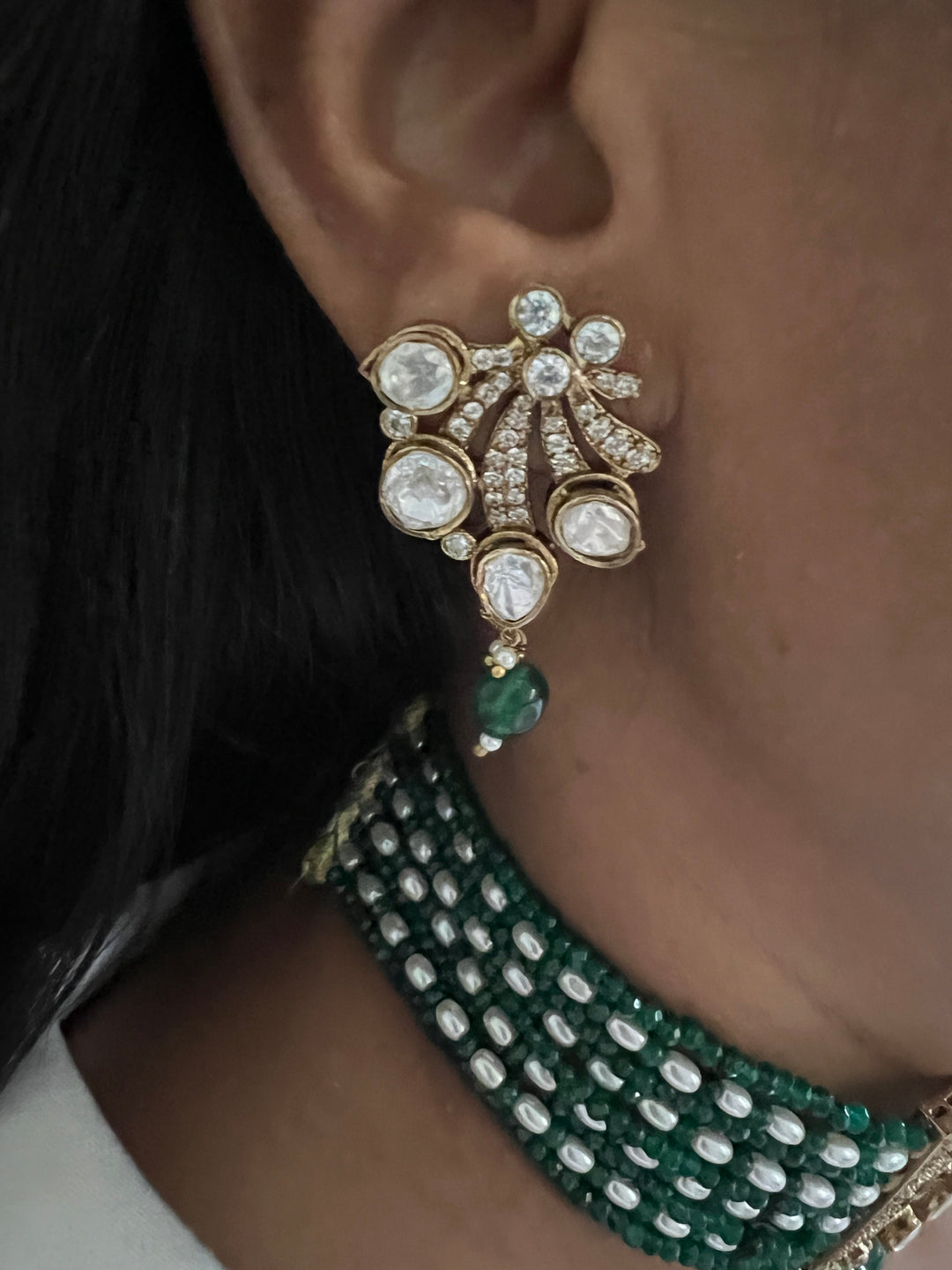 Victorian Kundan Choker with Earrings