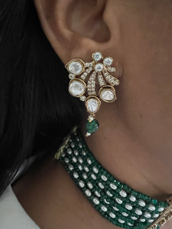 Victorian Kundan Choker with Earrings